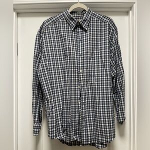 Navy blue plaid Banana Republic button down